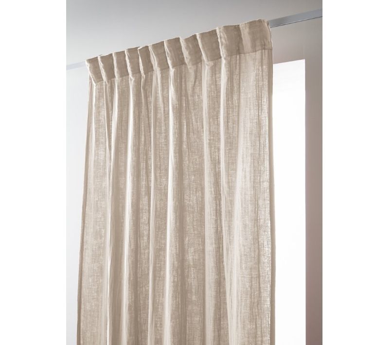 Lot De 2 Rideaux Galon Fronceur "gaïa" 140 X 240 Cm "gaze De Coton" - Taupe - 140x240 Cm