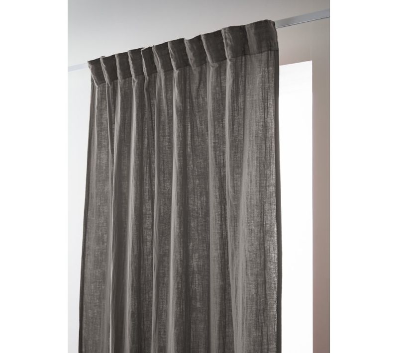 Rideau Galon Fronceur "gaïa" 140 X 240 Cm "gaze De Coton" - Gris - 140x240 Cm