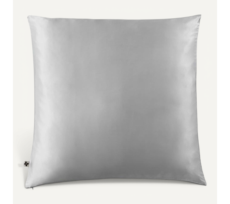 Taie D'oreiller "soanne" Soie De Mûrier - Argent - 63x63 Cm