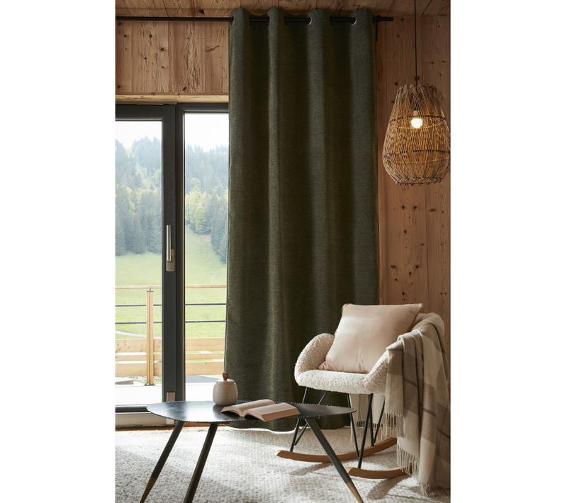 Rideau Occultant Phonique Et Thermique Doublé Polaire "bjorn" 100% Opaque