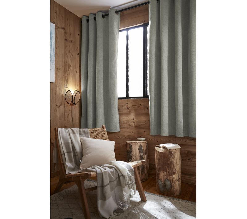 Rideau Occultant Phonique Et Thermique Doublé Polaire "bjorn" 100% Opaque