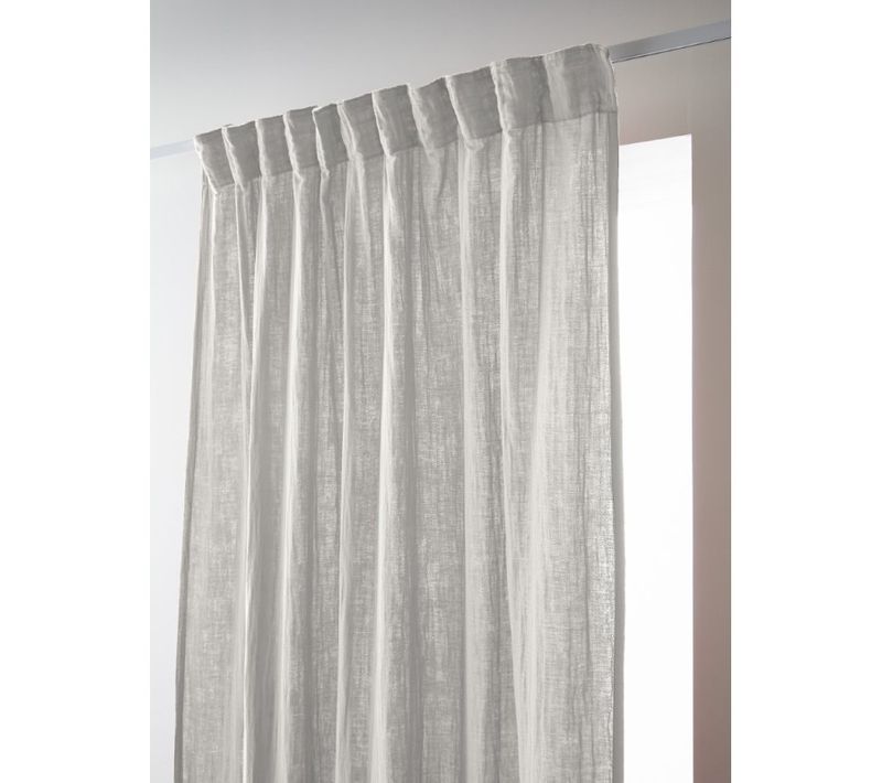 Lot De 2 Rideaux Galon Fronceur "gaïa" 140 X 240 Cm "gaze De Coton" - Blanc - 140x240 Cm