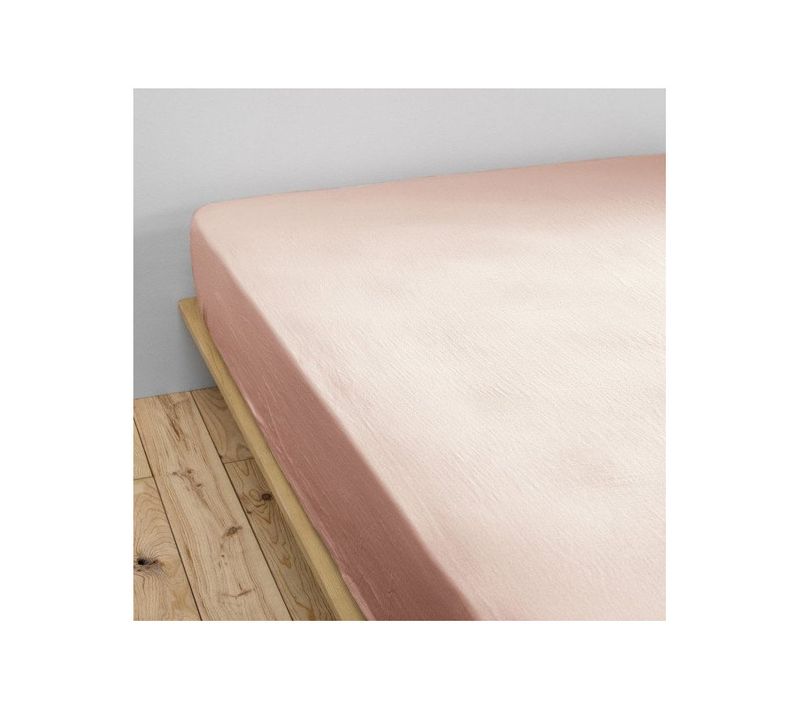 Drap Housse "gaïa" "gaze De Coton" - Rose Clair - 140x200 Cm