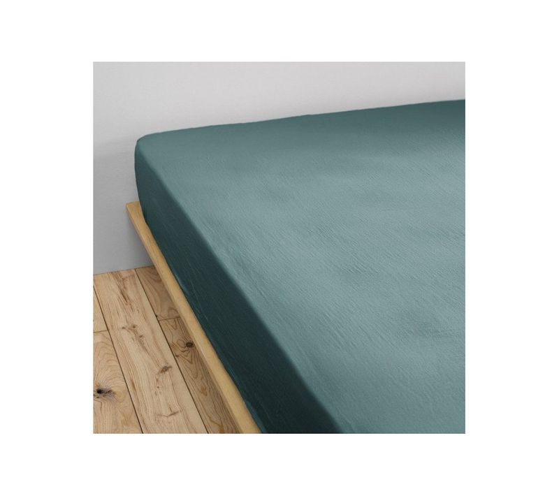 Drap Housse "gaïa" "gaze De Coton" - Bleu - 200x200 Cm