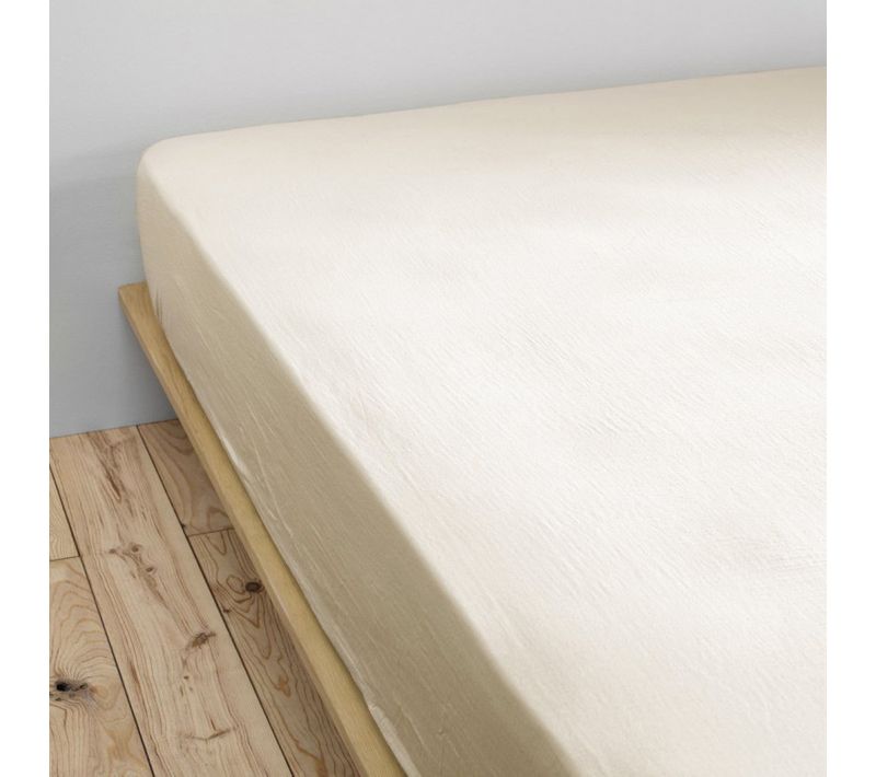 Drap Housse "gaïa" "gaze De Coton" - Taupe - 200x200 Cm
