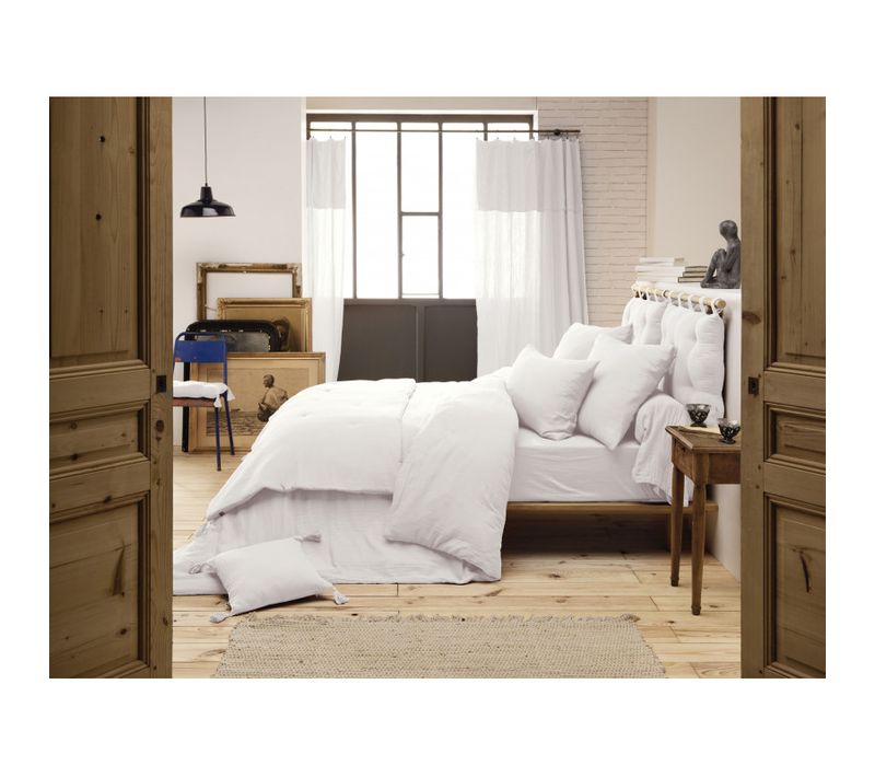 Housse De Couette "gaïa" "gaze De Coton" - Blanc - 200x210 Cm