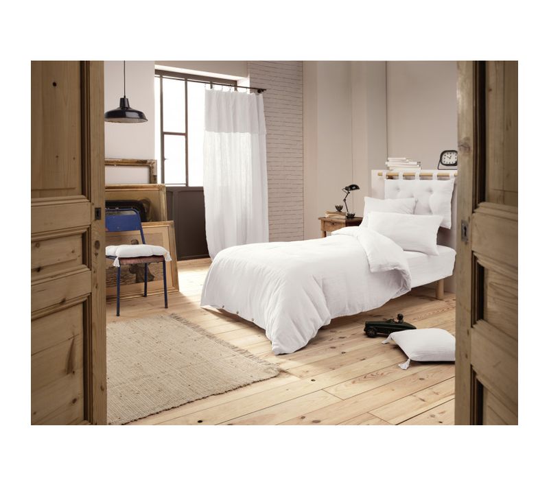 Housse De Couette "gaïa" "gaze De Coton" - Blanc - 160x210 Cm