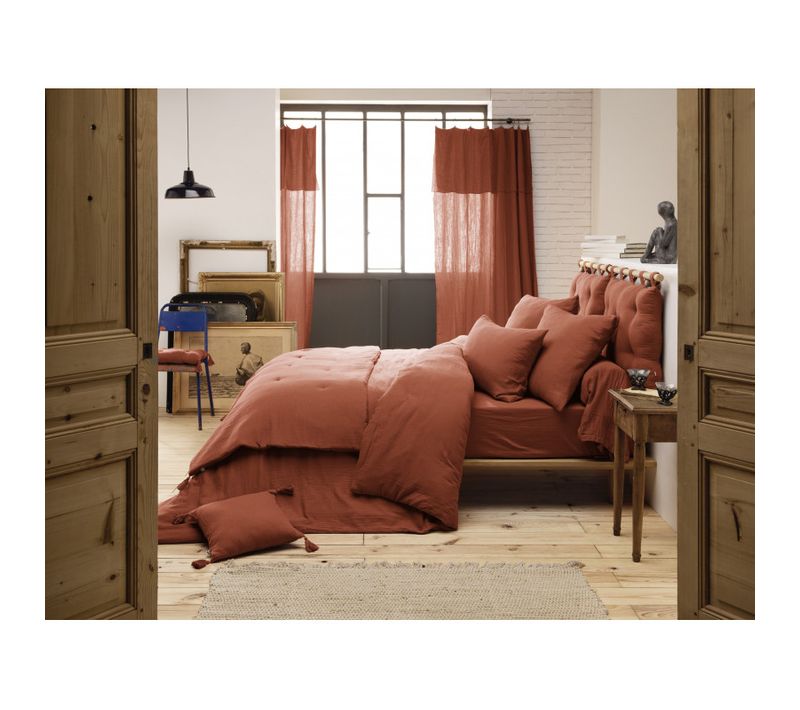Housse De Couette "gaïa" "gaze De Coton" - Terracotta - 240x240 Cm