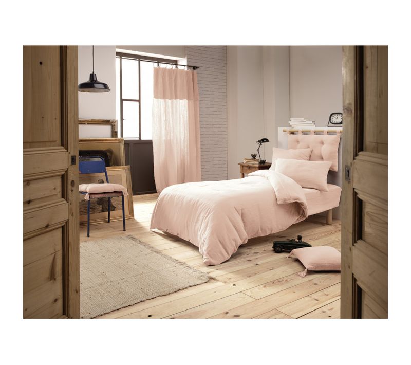Housse De Couette "gaïa" "gaze De Coton" - Rose Clair - 160x210 Cm