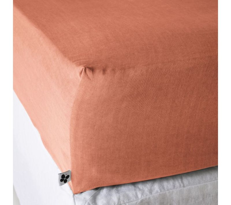 Drap Housse "lysandre" "lyocel" - Terracotta - 180x200 Cm