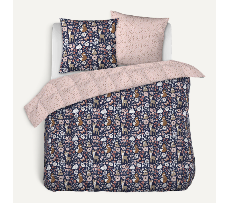 Couette Imprimée "forêt Enchantée" Réversible 100% Coton / 57 Fils/cm² - Multicolor - 220x240 Cm