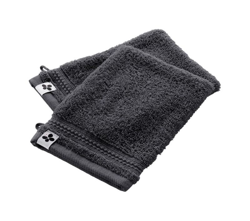 Lot De 2 Gants De Toilette "garance" 15 X 21 Cm / 100% Coton Bio / 600 Gr/m²