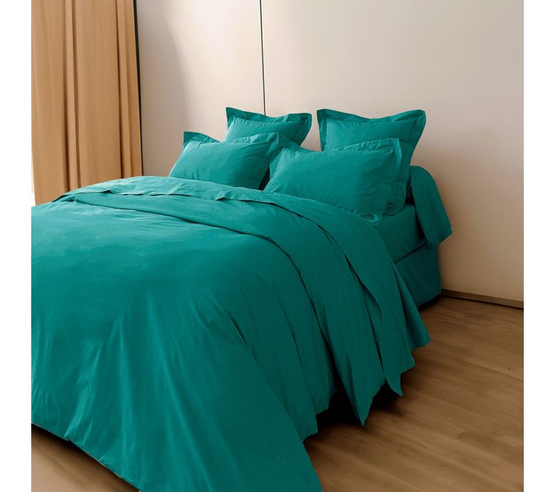 Parure De Draps Percale De Coton Peigné Julian 4 Pièces Pour Lit 180 X 200 Cm King Size