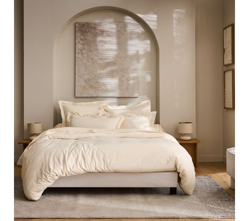 Housse De Couette "prestige" 100% Satin De Coton Peigné 120 Fils /cm² - Crème