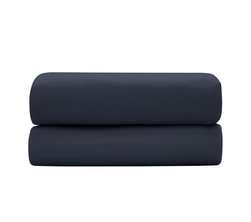 Drap Housse "prestige" 100% Satin De Coton Peigné 120 Fils /cm² - Bleu - Cm