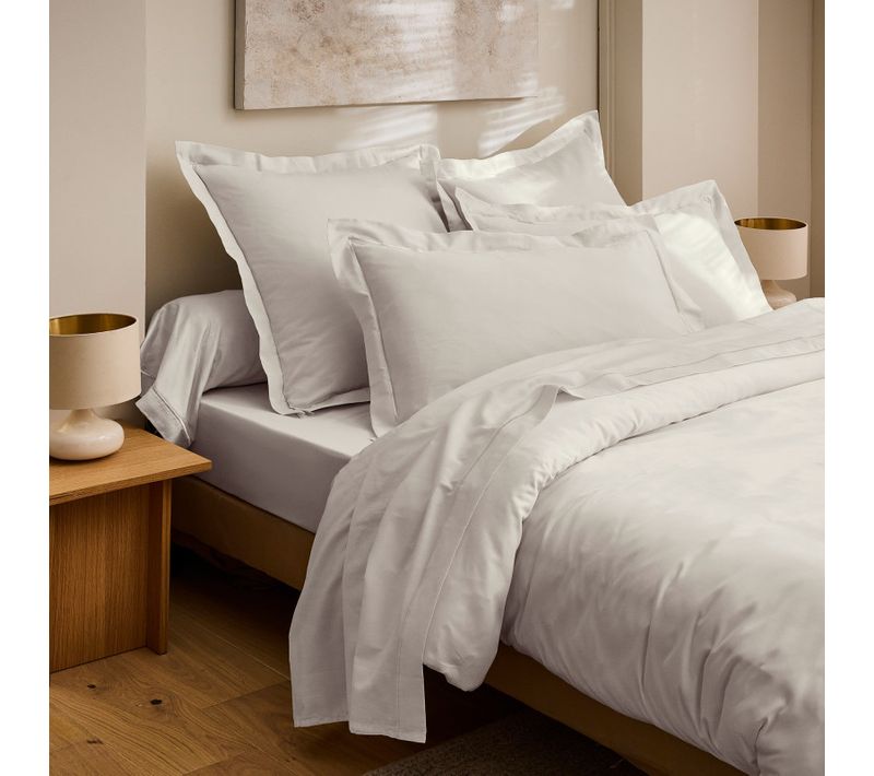 Drap Plat "prestige" 100% Satin De Coton Peigné 120 Fils/cm² - Beige - 270x300 Cm
