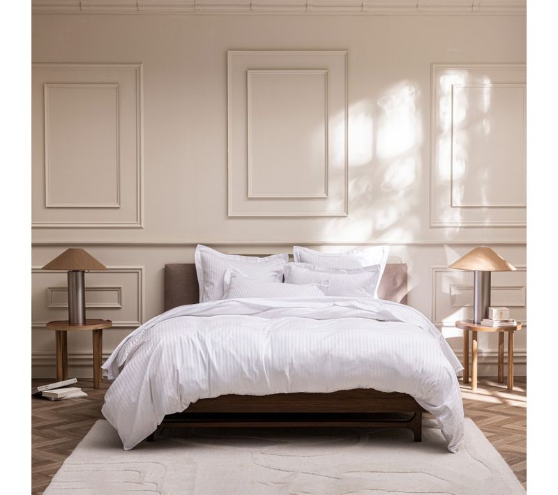 Housse De Couette "prestige" 100% Satin De Coton Peigné / 120 Fils /cm² - Blanc - 240x220 Cm