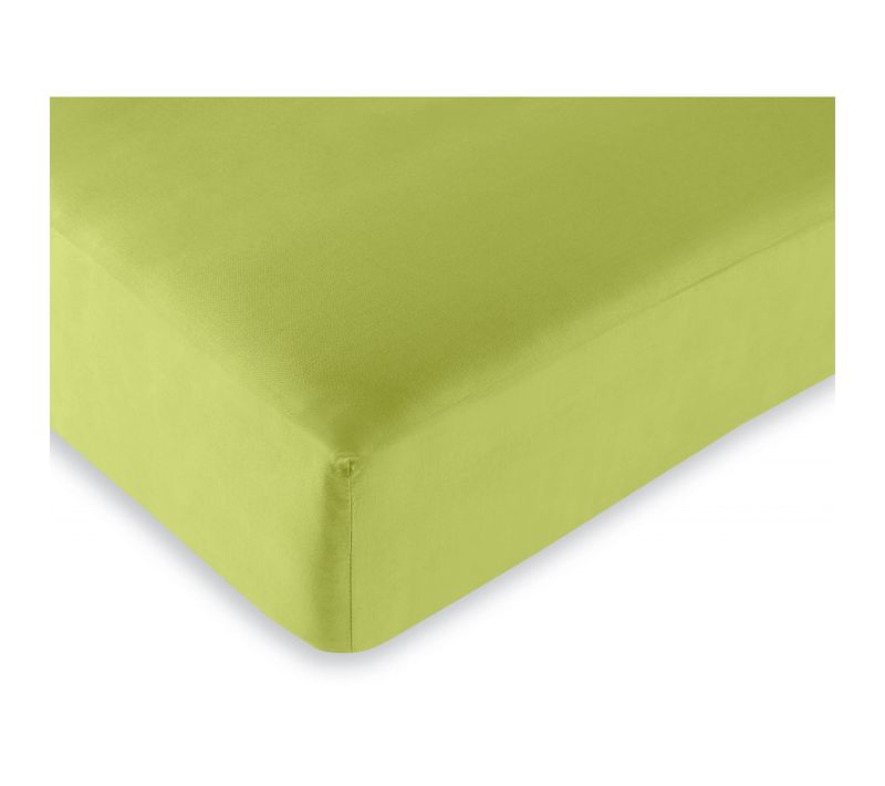 Drap Housse 57 Fils/cm² - Vert Clair - 160x200 Cm