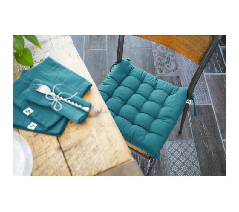 Assise Matelassée Outdoor Déperlant - Anti-uv "kala" En Coton 38 X 38 Cm