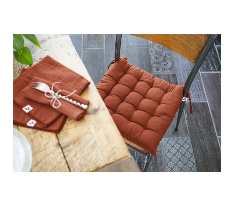 Assise Matelassée Outdoor Déperlant - Anti-uv "kala" En Coton 38 X 38 Cm