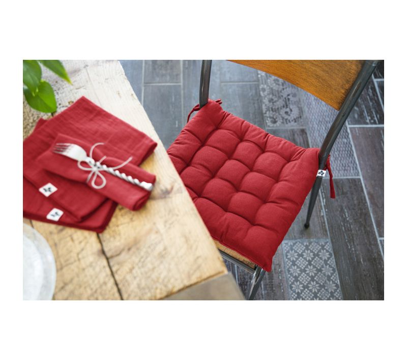 Assise Matelassée Outdoor Déperlant - Anti-uv "kala" En Coton 38 X 38 Cm