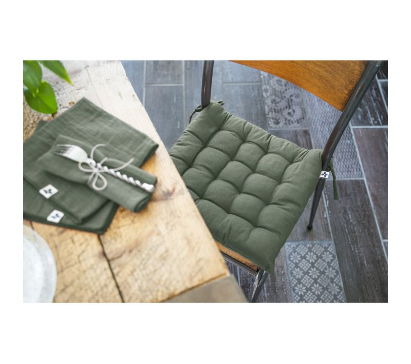 Assise Matelassée Outdoor Déperlant - Anti-uv "kala" En Coton 38 X 38 Cm