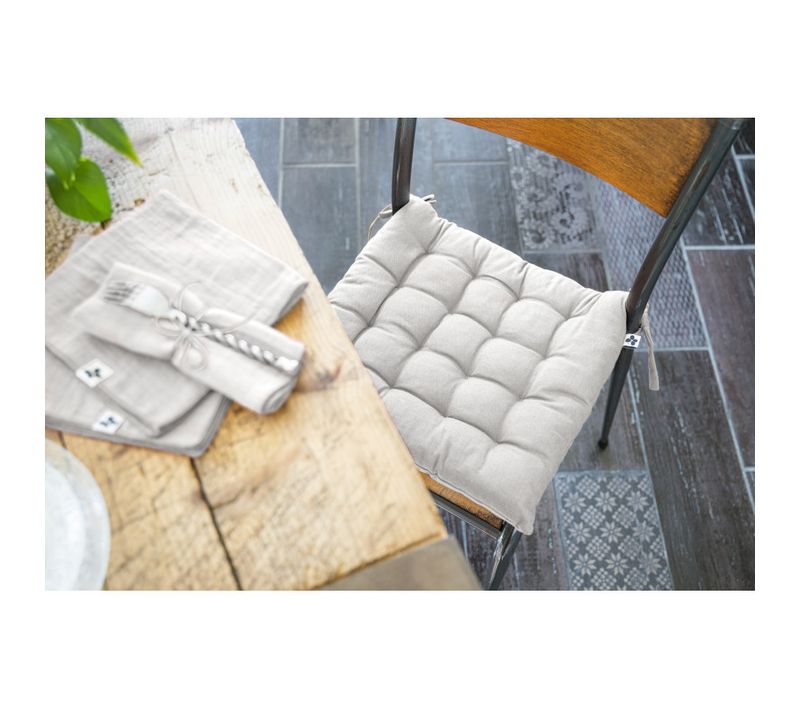 Assise Matelassée Outdoor Déperlant - Anti-uv "kala" En Coton 38 X 38 Cm