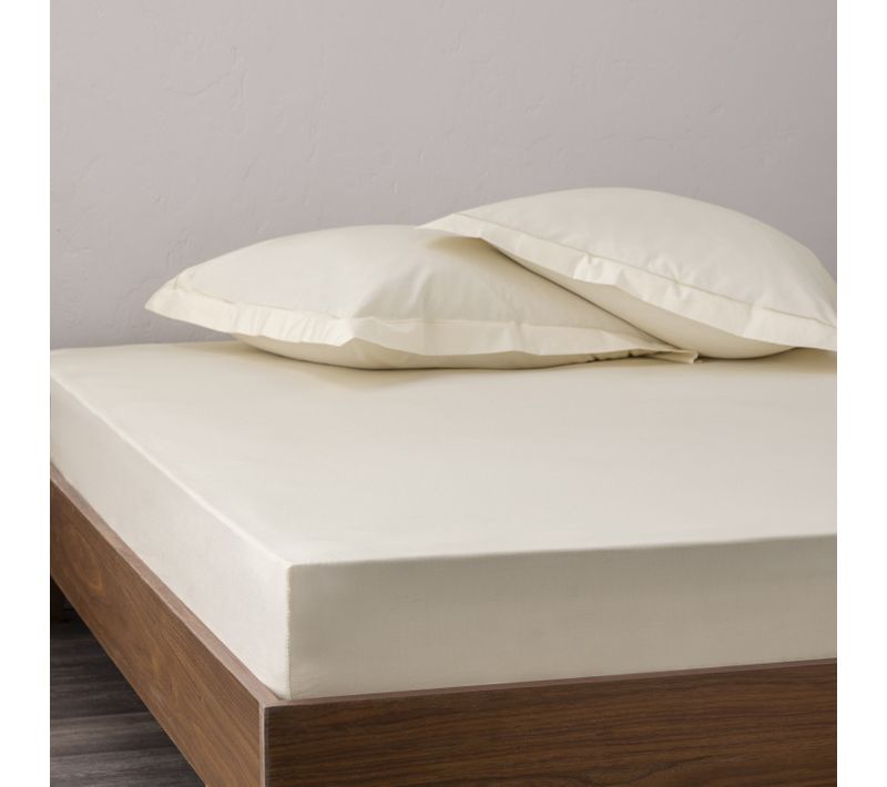 Drap Housse Percale "julian" Avec Bonnet 35 Cm Coton Pur - Ivoire - 140x190 Cm