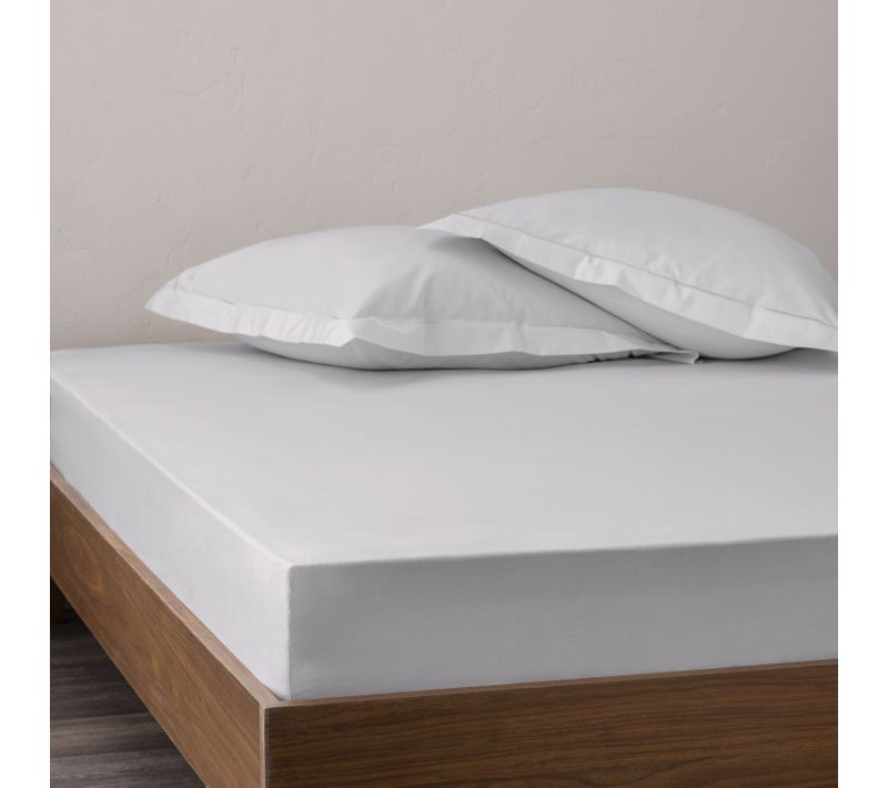 Drap Housse Percale "julian" Avec Bonnet 35 Cm Coton Pur - Gris Clair - 160x200 Cm