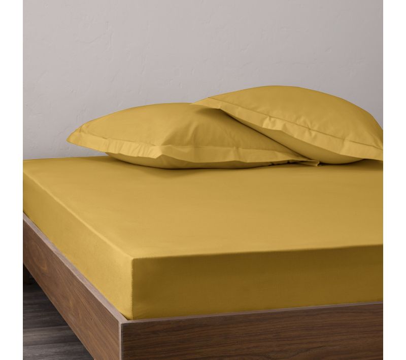 Drap Housse Percale "julian" Avec Bonnet 35 Cm - Orange - 200x200 Cm