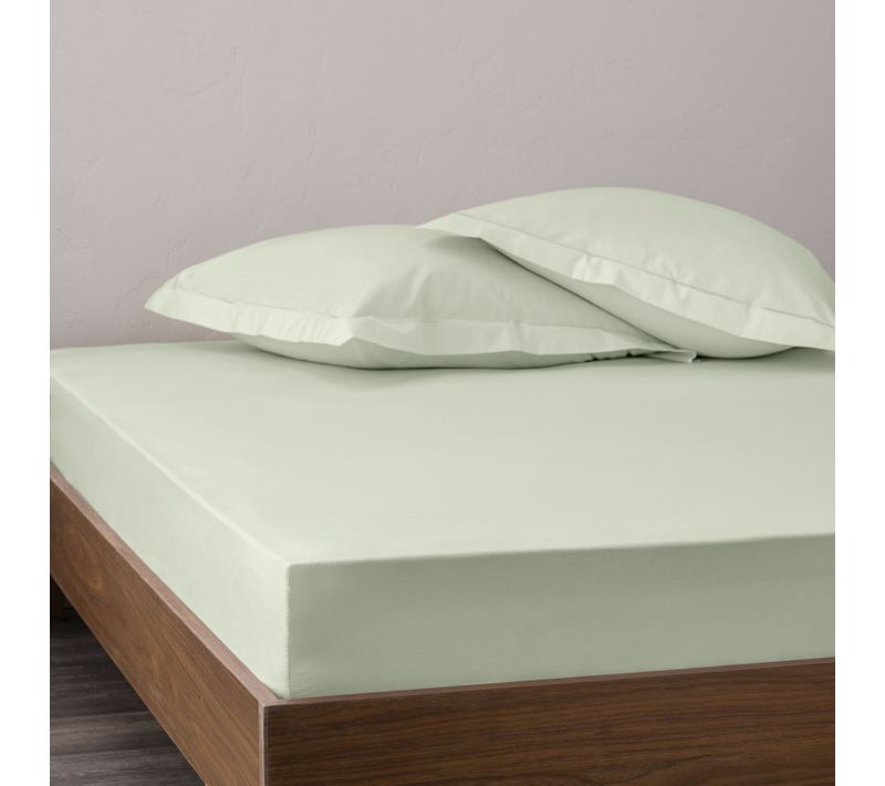 Drap Housse Percale "julian" Avec Bonnet 35 Cm - Vert D'eau - 180x200 Cm