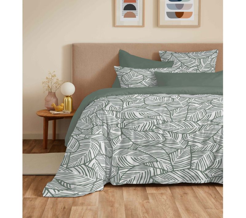 Pack Complet Housse De Couette Réversible "vanessa" 6 Pièces Fira Romarin - 180x200 Cm