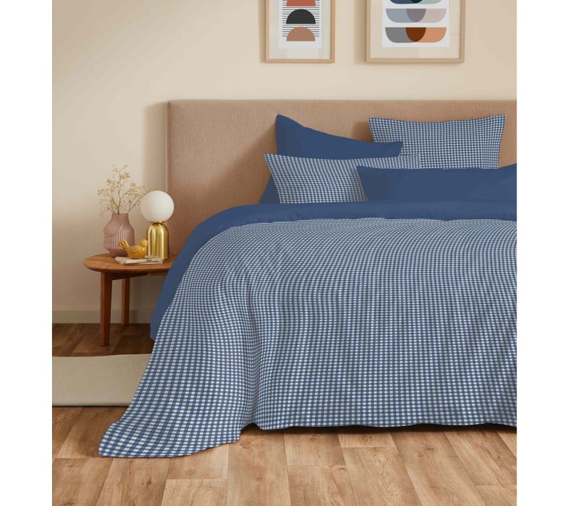 Pack Complet Housse De Couette Réversible "vanessa" 6 Pièces Gabrielle Marine - 160x200 Cm