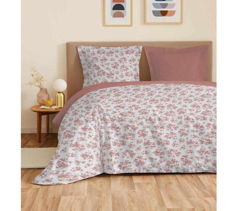 Parure De Draps 4 Pièces "vanessa" Pour Lit 140 X 190 Cm Eloise Abricot