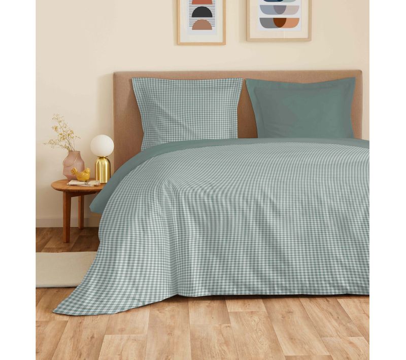 Parure De Draps 4 Pièces "vanessa" Pour Lit 160 X 200 Cm "grande Largeur" Gabrielle Sauge