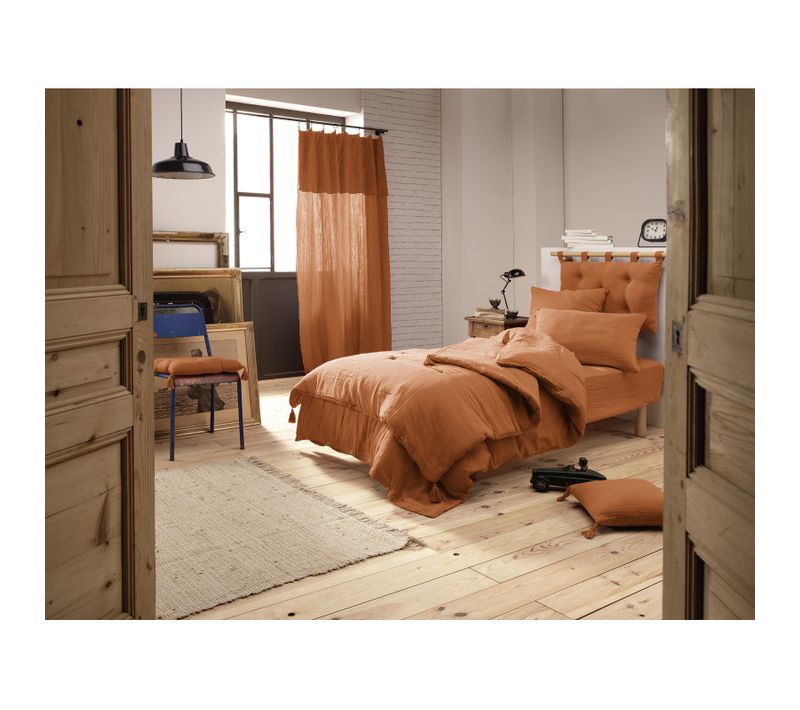 Housse De Couette "gaïa" "gaze De Coton" - Orange - 140x200 Cm