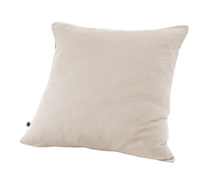 Taie D'oreiller Déco "gaïa" "gaze De Coton" - Blanc - 80x80 Cm