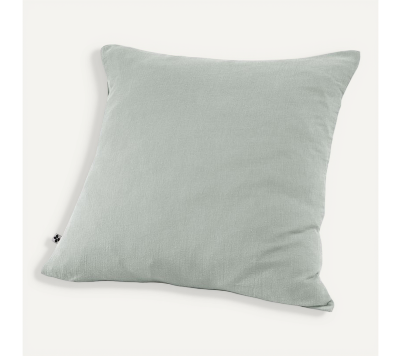 Taie D'oreiller Déco "gaïa" "gaze De Coton" - Vert - 80x80 Cm