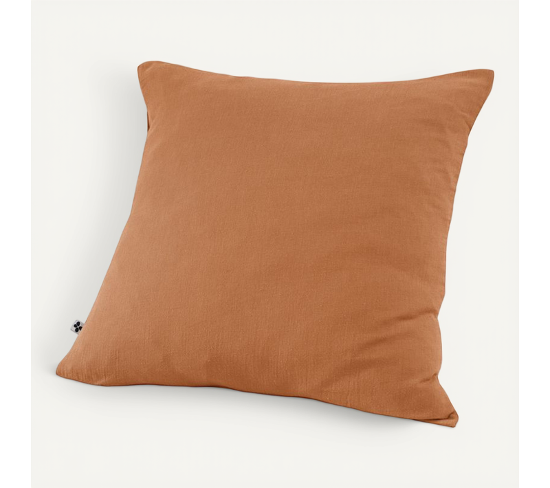 Taie D'oreiller Déco "gaïa" "gaze De Coton" - Orange - 80x80 Cm