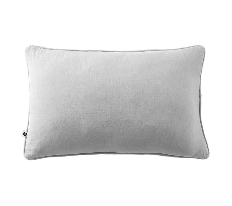 Coussin Déhoussable Avec Passepoil "gaïa" 40 X 60 Cm "gaze De Coton" - Blanc - 40x60 Cm