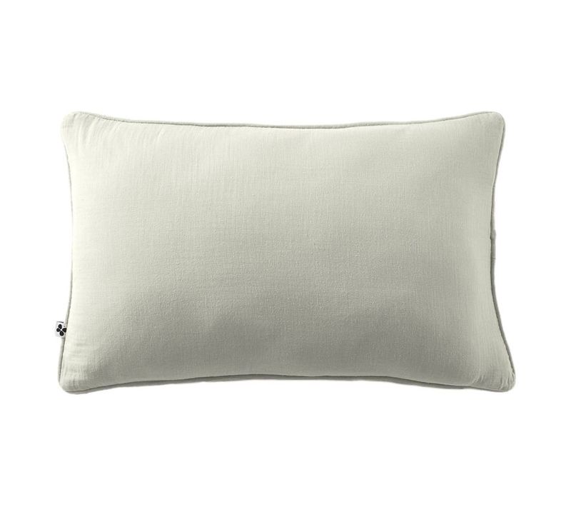 Coussin Déhoussable Avec Passepoil "gaïa" 40 X 60 Cm "gaze De Coton" - Vert D'eau - 40x60 Cm