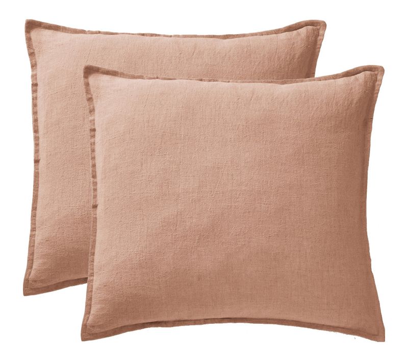 Lot De 2 Taies D'oreiller "soline" 60 X 60 Cm et 50 X 70 Cm "lin Lavé"