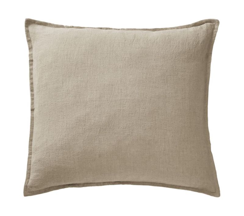 Taie D'oreiller Déco "soline" 80 X 80 Cm "lin Lavé" - Beige - 80x80 Cm
