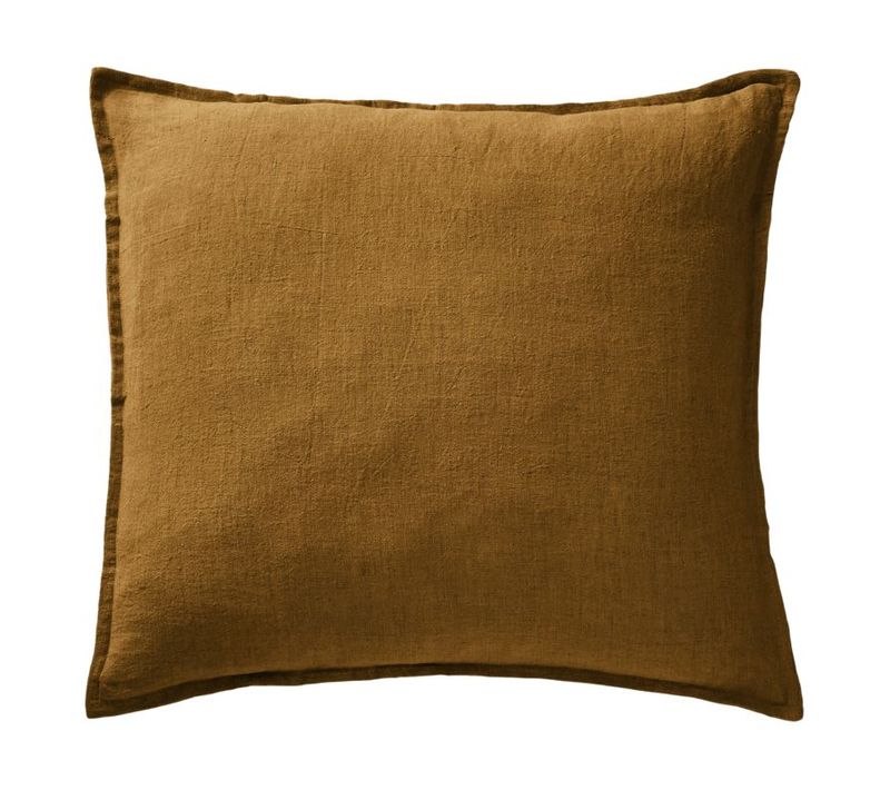 Taie D'oreiller Déco "soline" 80 X 80 Cm "lin Lavé" - Marron - 80x80 Cm