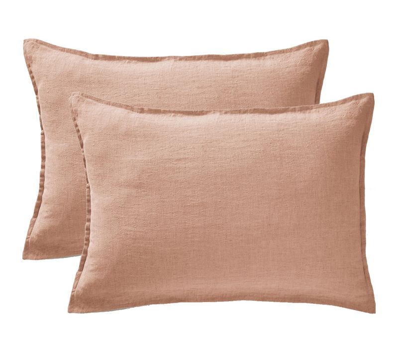 Lot De 2 Taies D'oreiller "soline" 60 X 60 Cm et 50 X 70 Cm "lin Lavé"