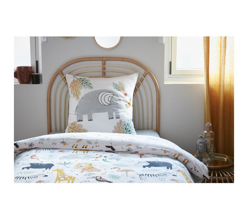 Parure De Couette "savane" Réversible 100% Coton / 57 Fils/cm² 240x220 Cm