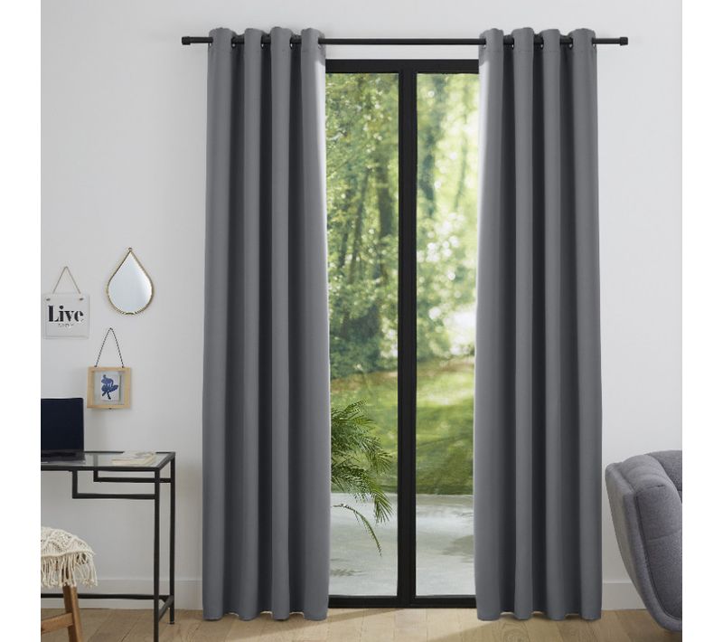 Rideau Occultant 140 X 260 Cm "night" - Gris - 140x260 Cm
