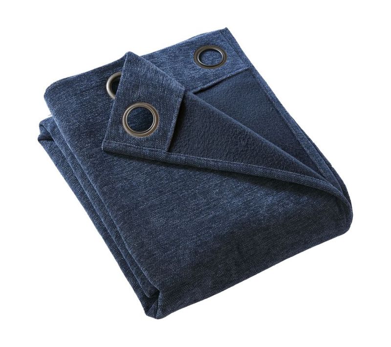 Lot De 2 Rideaux Occultants Phoniques Et Thermiques Doublés 100% Opaque - Bleu Nuit - 140x240 Cm