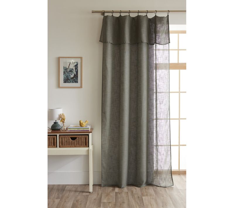 Voilage Ajustable + 8 Anneaux Pince 140 X 270 Cm Polyester Effet Lin "nia"