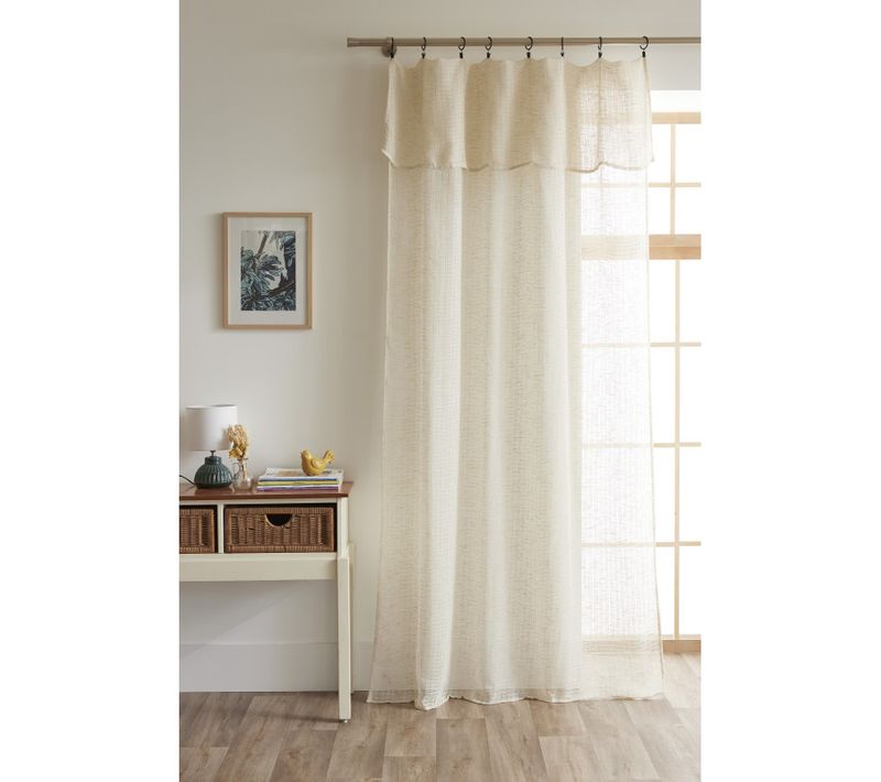 Voilage Ajustable + 8 Anneaux Pince 140 X 270 Cm Polyester Effet Maille "freya"